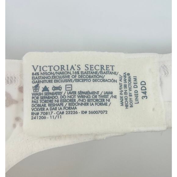 Body by VICTORIA Leopard Print Lined Demi Bra Victoria’s Secret Bra 34DD - Picture 2 of 6